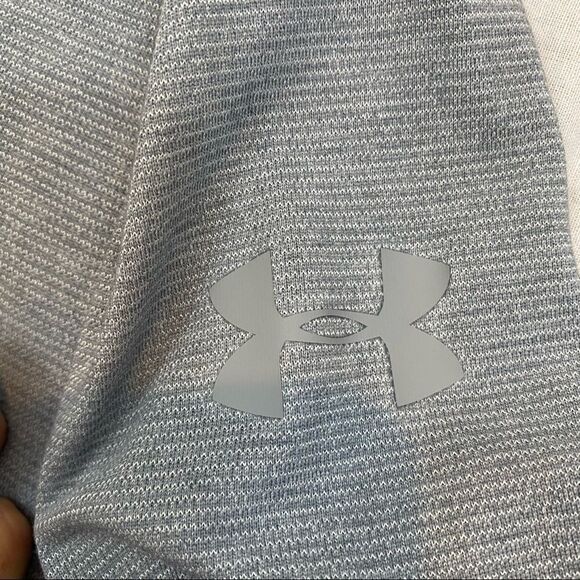 Mens Grey Under Armour Threadborne 1/4 Zip Hooded Long Sleeved Shirt Medium - Picture 4 of 8